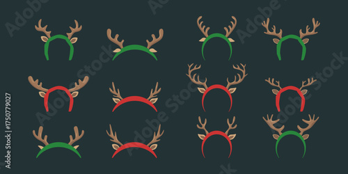 Reindeer Antlers Headband Christmas Illustration