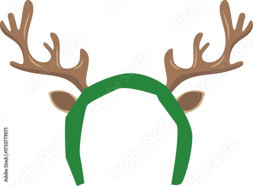 Reindeer Antlers Headband Christmas Illustration