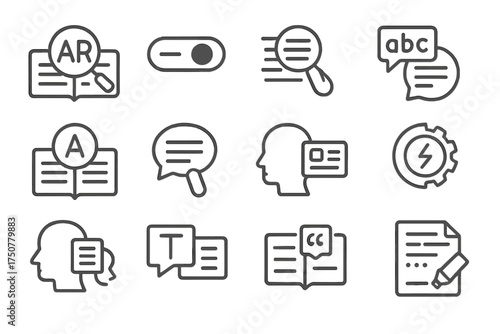 Simplified page symbol icon guide explanation bubble vector icons ar assistance highlighter