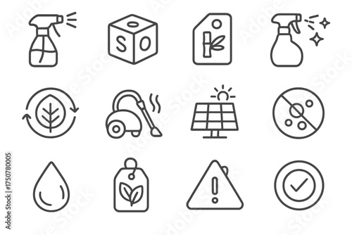 Tag freshener vector icon overlay cleaning cube eco biodegradable friendly bamboo natural