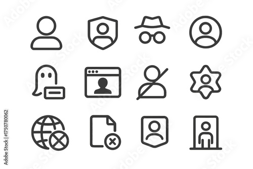 Gate incognito mode bubble icons icon stealth name button vector anonymous ghost