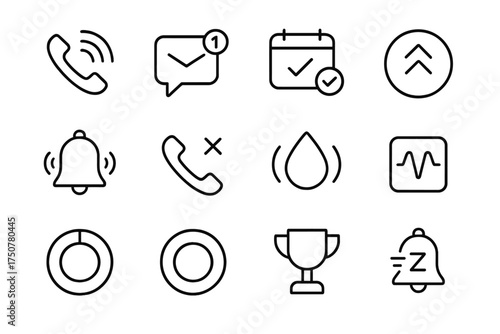 Reminder progress alert ring toggle wearable sedentary badge icons vector icon incoming
