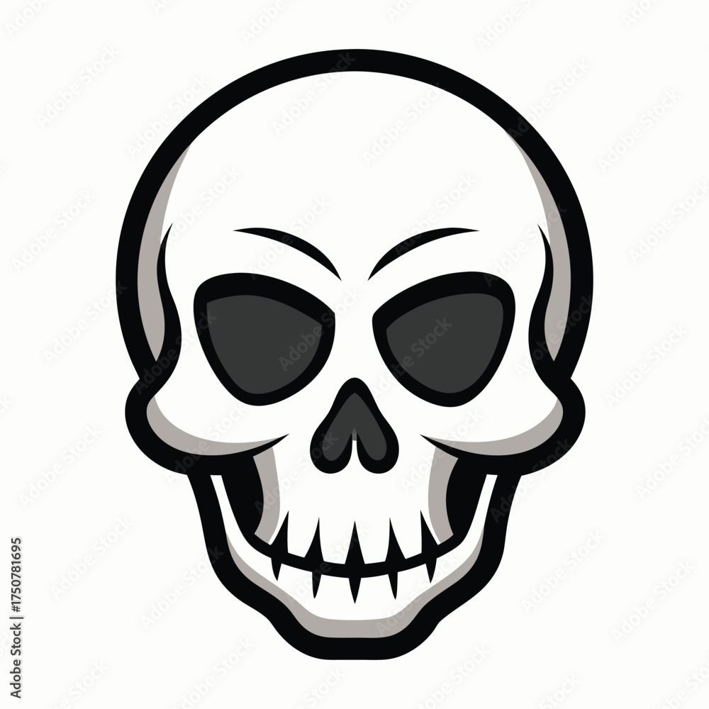 Fototapeta premium Human Skull Illustration Isolated on White Background