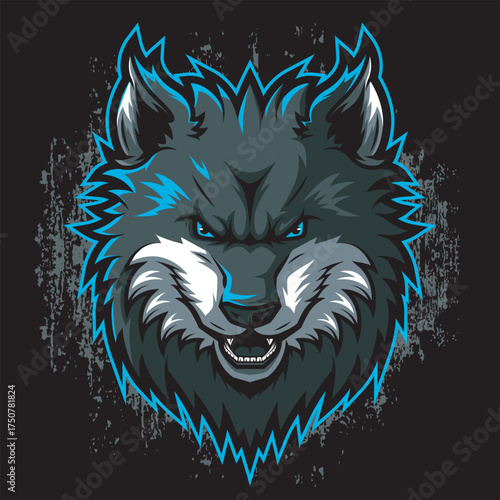 Wolf Mascot Logo Illustration