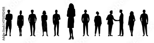 People using collection silhouette - Set of character illustrations with men and women.
