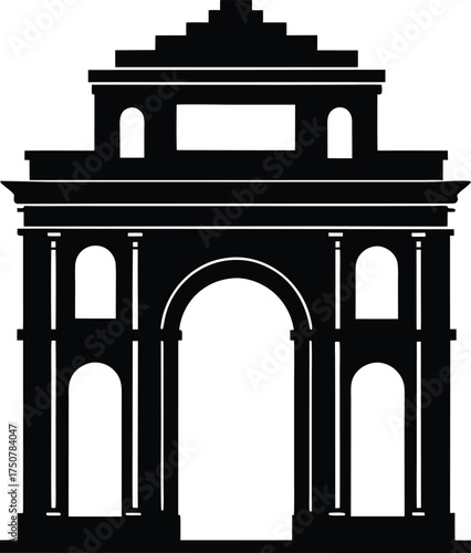 Triumphal arch silhouette an ancient monument representing victory honor and historical architectural grandeur classic style