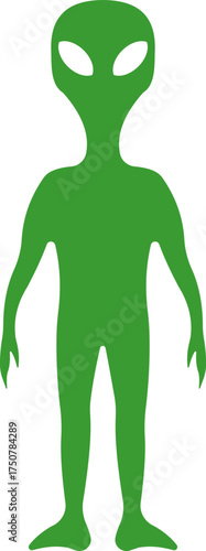 Icon of a standing green alien man.