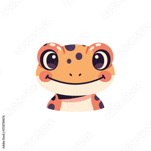 Bild auf Leinwand Cute gecko face vector icon
