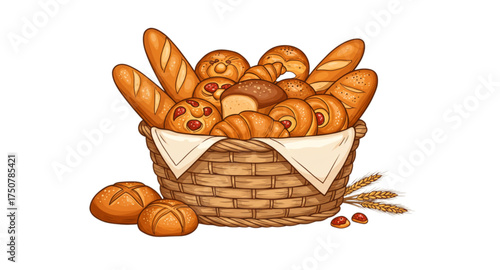 basket with bread