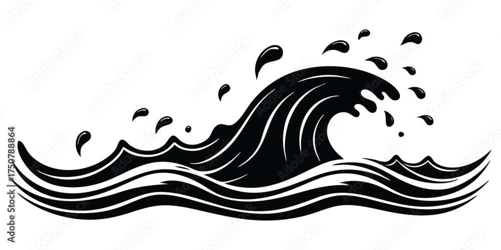 Fototapeta premium Ocean Wave and Water Motion Vector