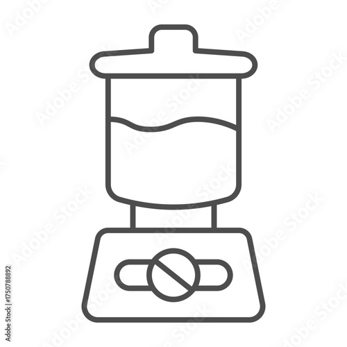 Electric mixer with toggle switch and buttons thin line icon, kitchen concept. Vector graphics. Mixer sign on white background, outline style icon for mobile or web design.