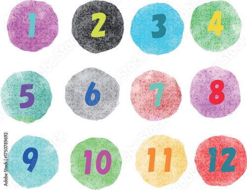 かわいい数字アイコンのセット
1～12
