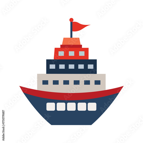vector illustration of a ship