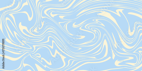 Abstract horizontal background with colorful waves. Trendy vector illustration in style retro 60s, 70s. Pastel colors.eps10