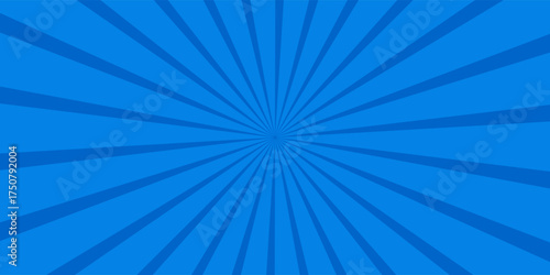 Pop art comic blue background with halftone, rays, gradient. Vector cartoon illustration in retro style. Design for comic book, poster, banner
