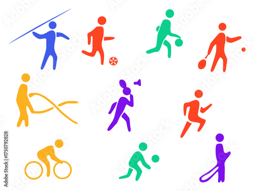 set of icons for different kinds of sports