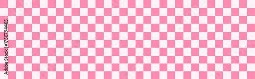 Seamless Checkerboard Background. Grid pattern with pink red accents for a digital plaid backdrop and picnic texture bg..