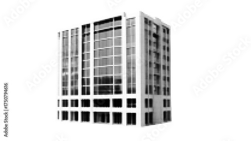 Quirky House Design Isolated Element at the White Background. Abstract real estate collage with residential elements for modern sale bg..