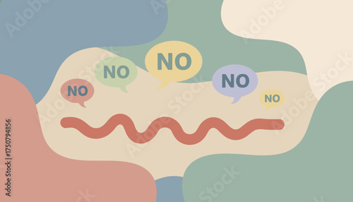 Visual representation of saying no expressing disagreement refusal or setting boundaries