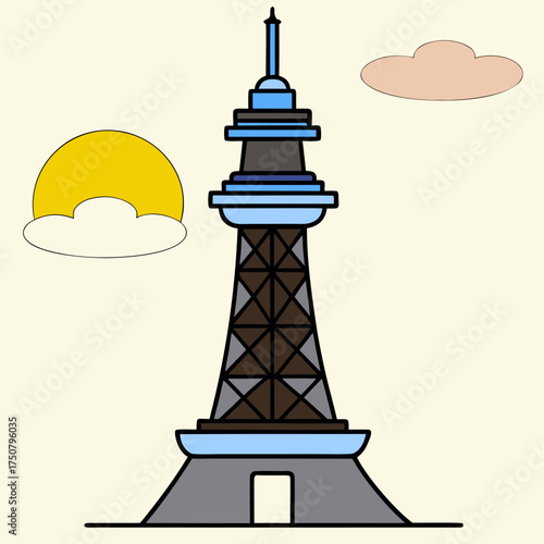 Silhouette of a Eiffel tower vector illustration