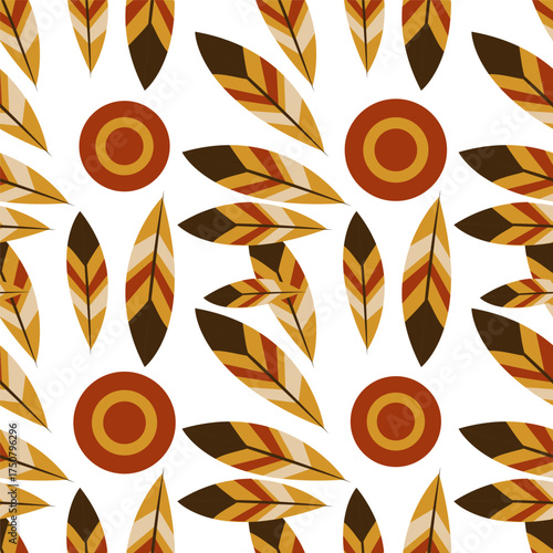 Native american ethnic motif seamless pattern.  Vector background for Native American Heritage Day.