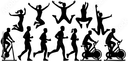 vector silhouettes of dancing girls.gam