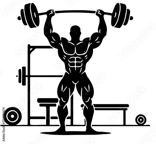 illustration of a man lifting weights