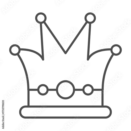 Kings crown thin line icon, jewelry concept. Vector graphics. Crown sign on white background, outline style icon for mobile or web design.