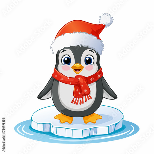 Pinguinbaby mit Weihnachtsmütze