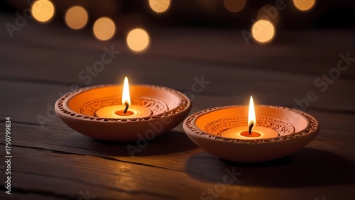 Diwali Festival Warm Glow with Bokeh Background