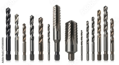 Collection of various metal drill bits.