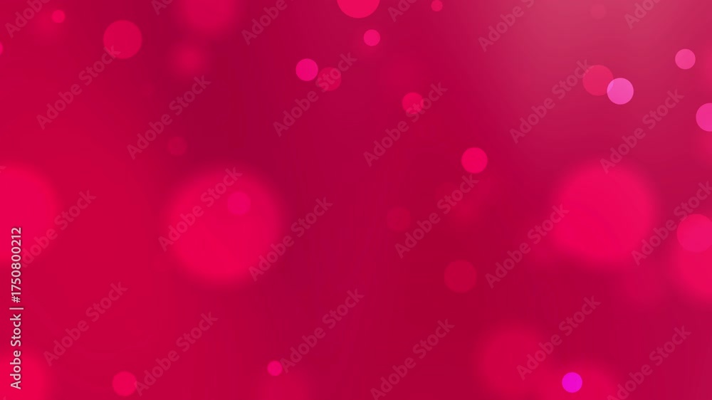 Red backdrop with pink circles in bokeh effect. Perfect for valentines day designs or feminine marketing materials, with a festive and vibrant red and pink color scheme.