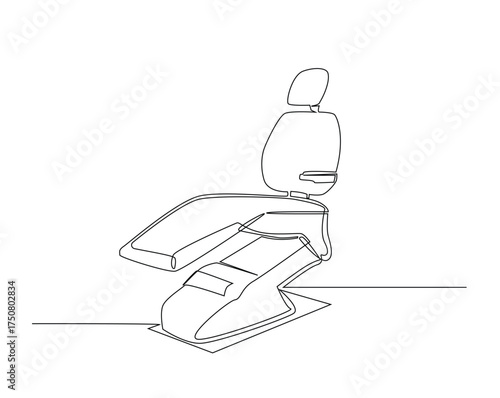 Dentist chair equipment outline illustration. Continuous line drawing of dentistry chair.