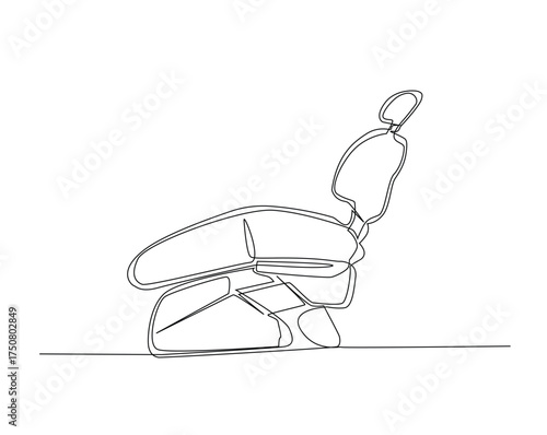 Dentist chair equipment outline illustration. Continuous line drawing of dentistry chair.