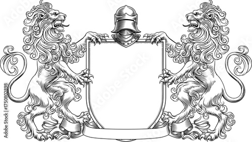 Heraldry Crest Lion Coat Of Arms Heraldic Shield