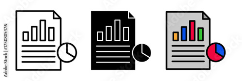 Report icon Accounting sign. Vector icons illustrations for graphic design.