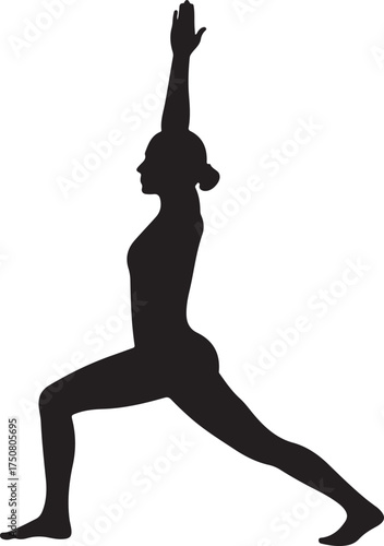 Warrior one front view silhouette vector