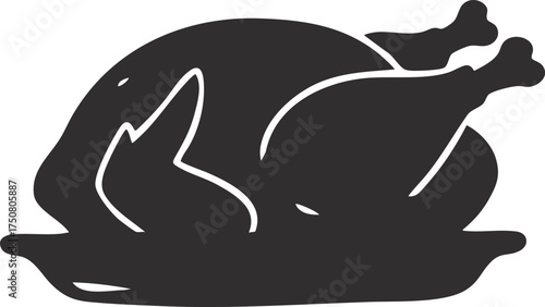 roasted whole turkey dinner illustration