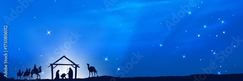 Photography Three Wise Men background, silhouette border