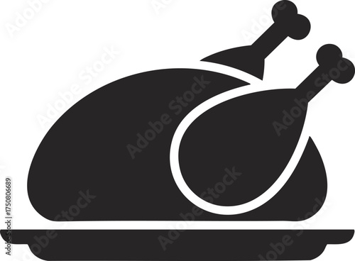 roasted whole turkey dinner illustration