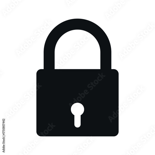 lock icon sign black color vector design on white background