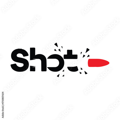 Shot Logo A Bold Graphic Design Featuring a Bullet and Text Illustration For Creative Projects