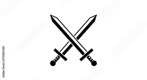 Illustration of two crossed swords isolated on white background
