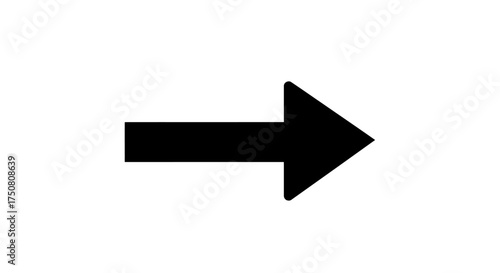 Illustration of black arrow pointing to the right, isolated on white background