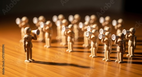 Orchestrated Influence: Wooden Figures Amplifying Messages in a Unified Voice