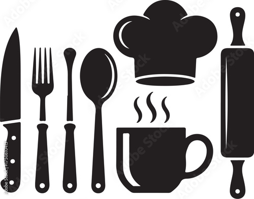 Chef's tools ready for culinary creation hot drink