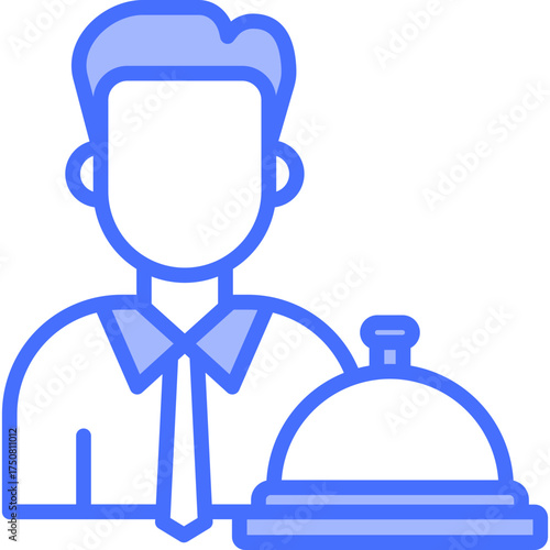 Waiter Service blue icon