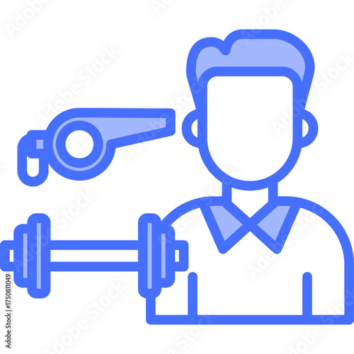 Fitness Coaching blue icon