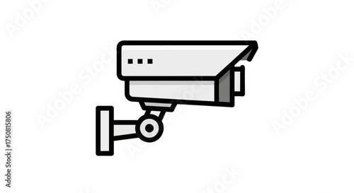 Modern surveillance system icon indicating safety protection and digital video security equipment