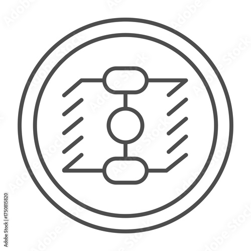 Atomizer with springs thin line icon, vape device concept. Vector graphics. Vaping sign on white background, outline style icon for mobile or web design.